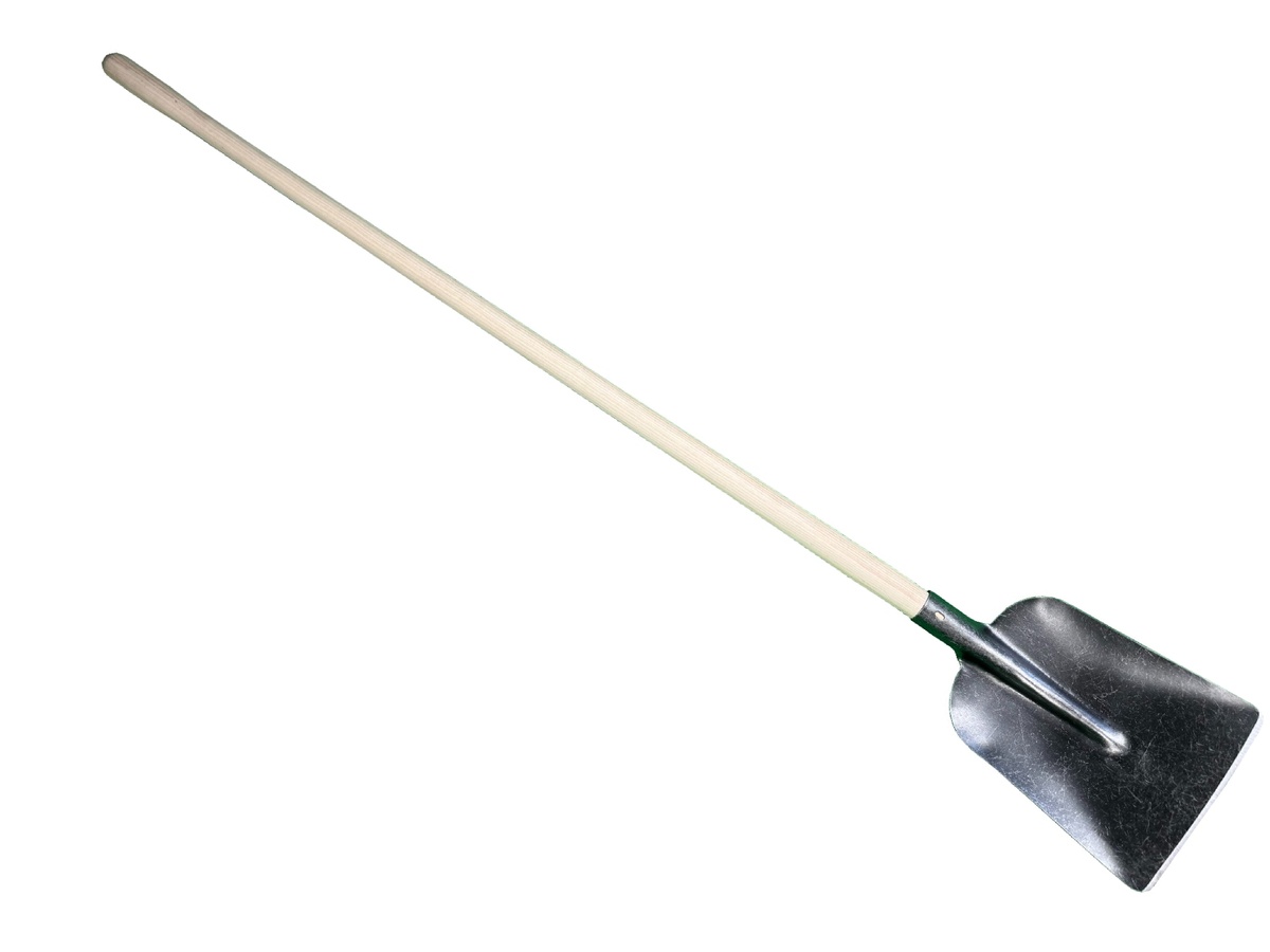 Dutch square mouth shovel with rounded edge and 130cm handle